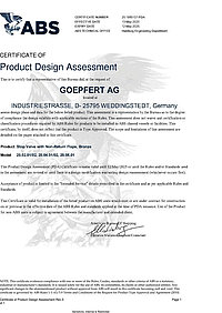 ABS Certificate SDNR valves bronze