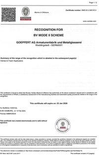 Approbation d'usine BV Bureau Veritas Göpfert AG