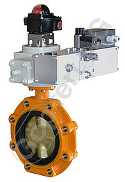 Butterfly valve lug-type with hydraulic actuator and electro-hydraulic local pressure unit (LPU)