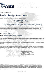 Göpfert AG: ABS-Zertifikat Absperrhähne aus Bronze