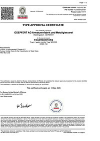 Goepfert AG: BV Bureau Veritas Type approval Foam water monitor bronze