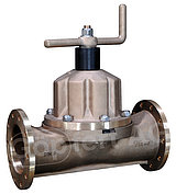 Diaphragm valve VG 85238 PN 6 DN 100 diaphragm NBR, with position indicator, with crank handle VG 85086/A, flanges VG 85011/3, material: Gbz 10 / CuSn 6