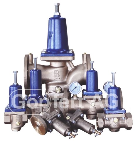 Göpfert AG, Berluto Armaturen, Drukreduceerventielen, met schroefdraad aansluiting of met flens-aansluiting in veel verschillende uitvoeringen - Göpfert AG