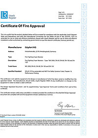 Goepfert AG: Lloyds Register Fire Approval Foam water monitor bronze