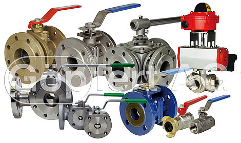 Ball valves in many different designs with lever or actuator