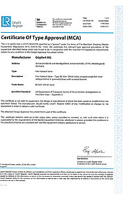 Goepfert AG: Lloyds Register Certificate Type Approval Landing valves BS5041