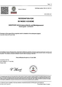 Fabriekscertificatie BV Bureau Veritas Goepfert AG
