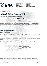 Goepfert AG: ABS certification Hose pressure regulator valves
