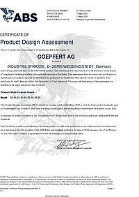 Goepfert AG: ABS certificate Mulit-purpose nozzles
