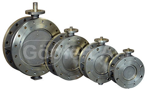 Butterfly valve double flanged type made of aluminium bronze, eccentric and doubleeccentric design