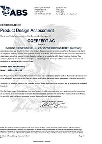 Goepfert AG: Type approval ABS Quick closing valves / Sos valves