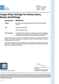 Foundry certificate Lloyds Register Goepfert AG